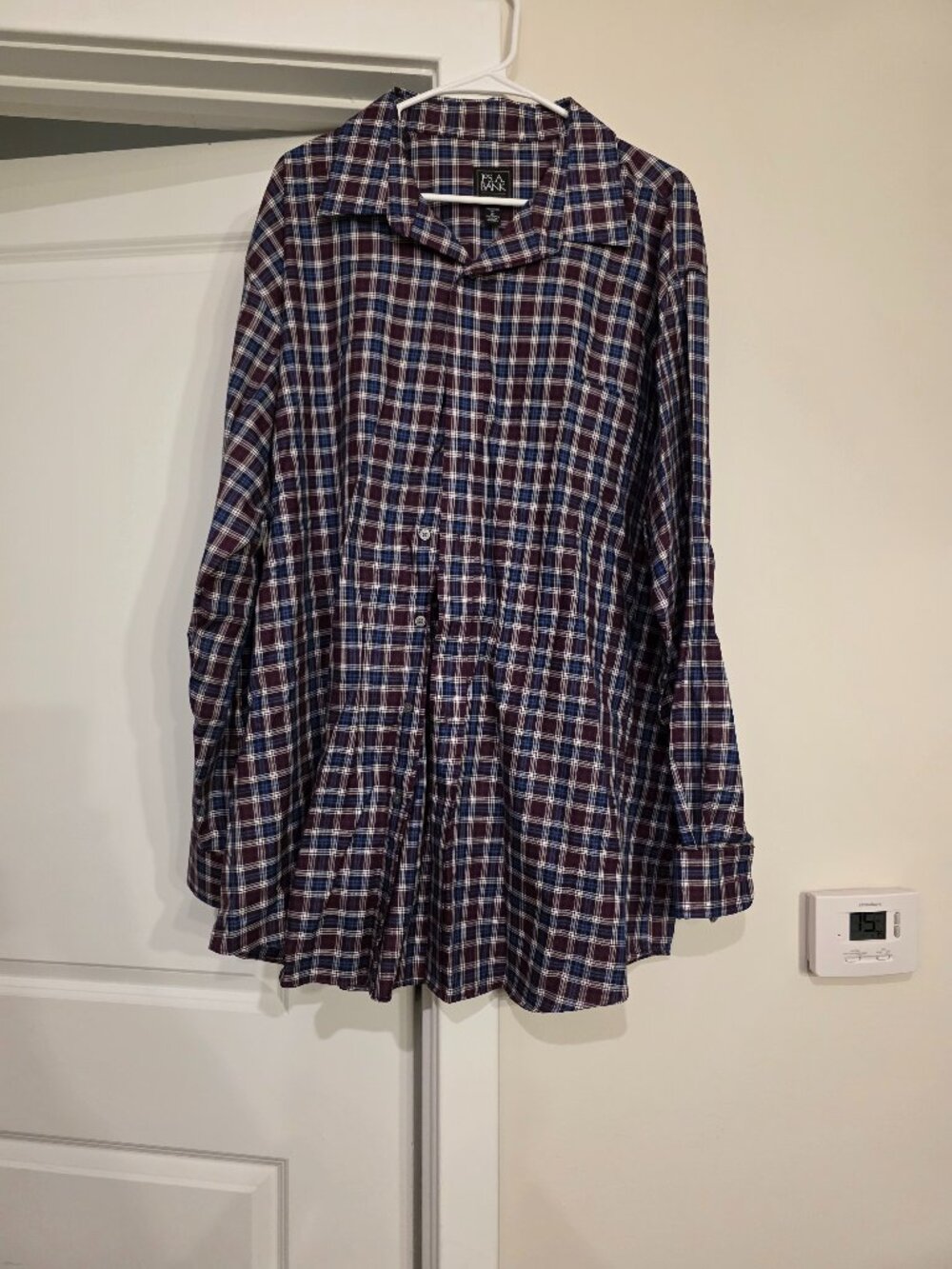 Jos. A. Bank Traveler Traditional Fit Plaid Long Sleeve Button-Down Shirt 2X